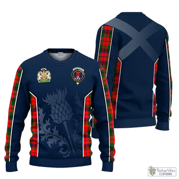 MacNaughton Modern Tartan Knitted Sweatshirt with Family Crest and Scottish Thistle Vibes Sport Style