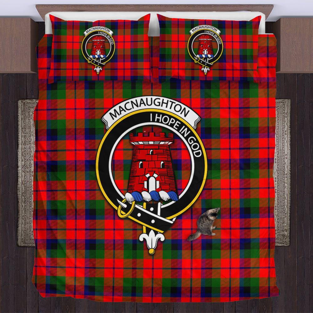 MacNaughton Modern Tartan Bedding Set with Family Crest US Bedding Set - Tartan Vibes Clothing