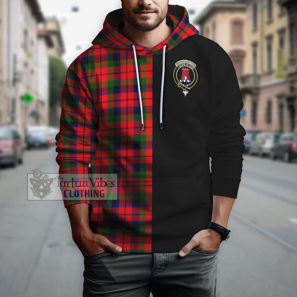 MacNaughton Modern Tartan Hoodie with Family Crest and Half Of Me Style Zip Hoodie - Tartanvibesclothing Shop