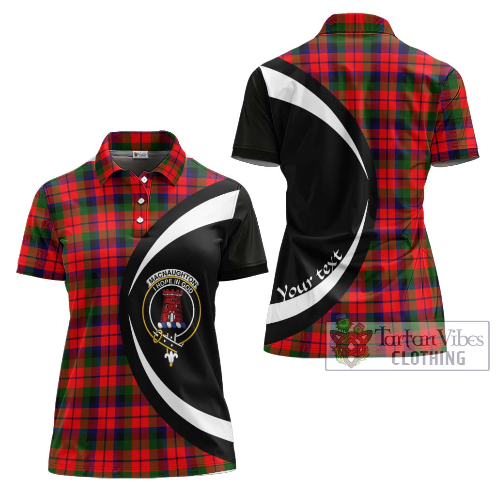 MacNaughton Modern Tartan Women's Polo Shirt with Family Crest Circle Style Women - Tartan Vibes Clothing