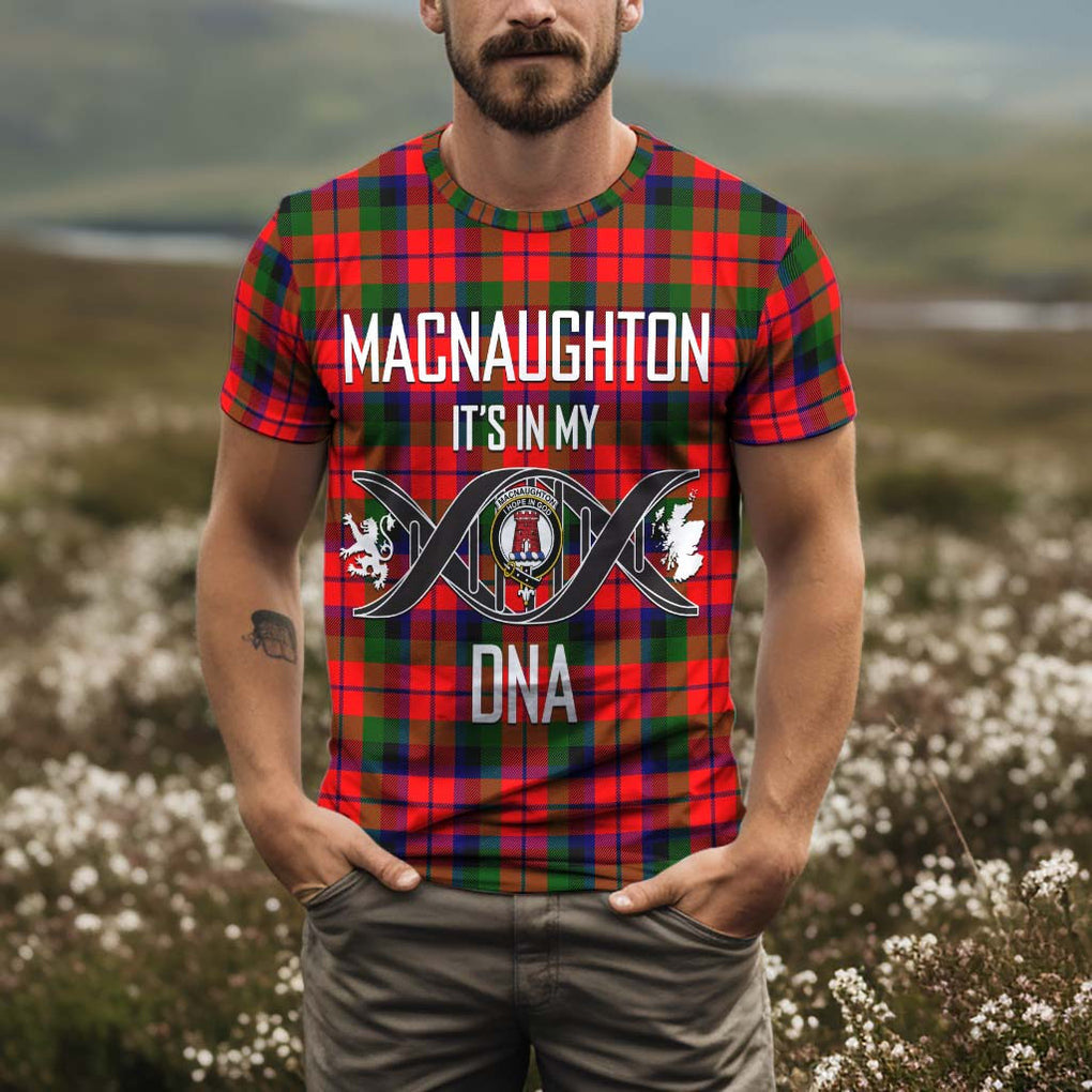 MacNaughton Modern Tartan T-Shirt with Family Crest DNA In Me Style Kid's Shirt - Tartan Vibes Clothing