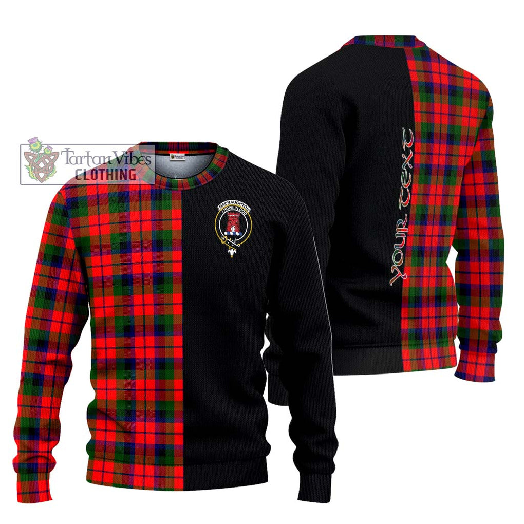 MacNaughton Modern Tartan Knitted Sweater with Family Crest and Half Of Me Style Unisex - Tartanvibesclothing Shop