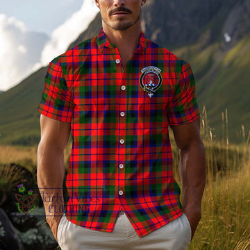 MacNaughton Modern Tartan Cotton Hawaiian Shirt with Family Crest