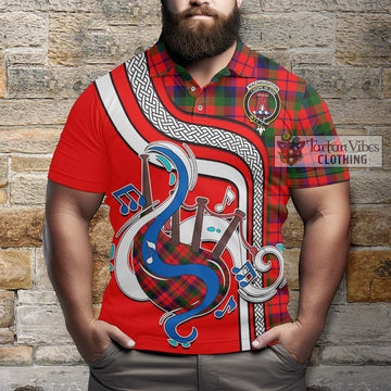 MacNaughton Modern Tartan Polo Shirt with Epic Bagpipe Style