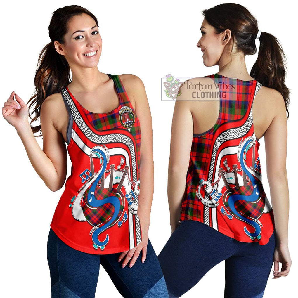 MacNaughton Modern Tartan Women's Racerback Tanks with Epic Bagpipe Style 4XL - Tartanvibesclothing Shop