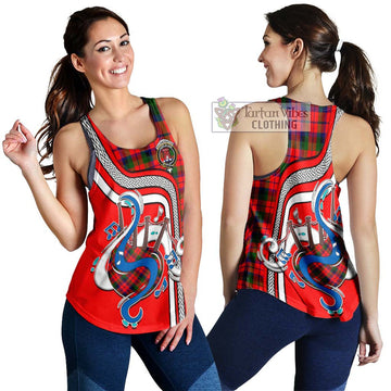 MacNaughton Modern Tartan Women's Racerback Tanks with Epic Bagpipe Style