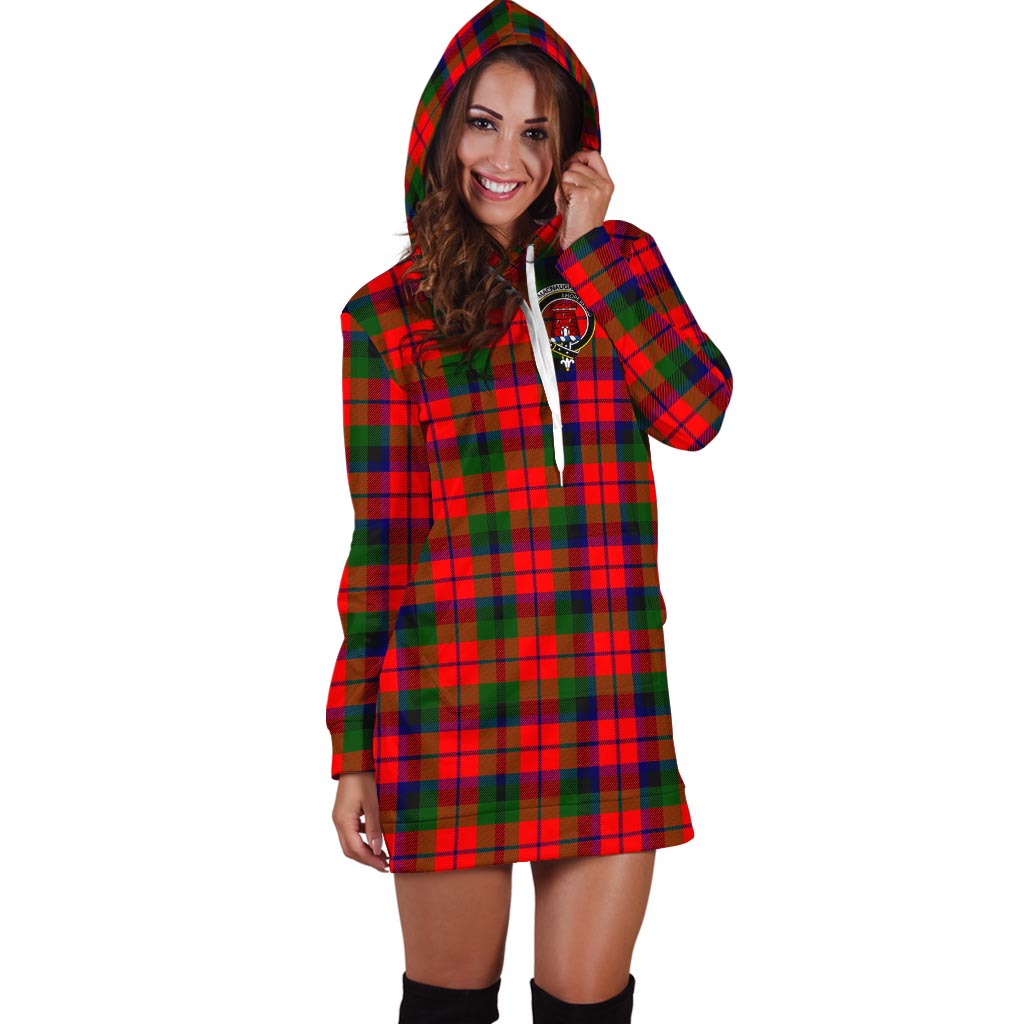 MacNaughton Modern Tartan Hoodie Dress with Family Crest - Tartan Vibes Clothing