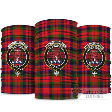 MacNaughton Modern Tartan Neck Gaiters, Tartan Bandanas, Tartan Head Band with Family Crest