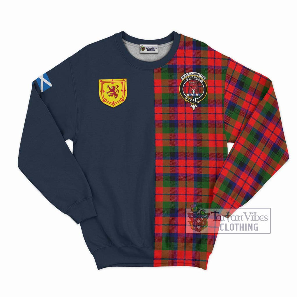 Tartan Vibes Clothing MacNaughton Modern Tartan Sweatshirt with Scottish Lion Royal Arm Half Style