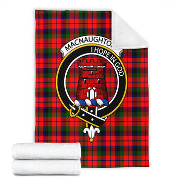 MacNaughton Modern Tartan Blanket with Family Crest