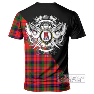 MacNaughton Modern Tartan T-Shirt with Family Crest and Military Logo Style