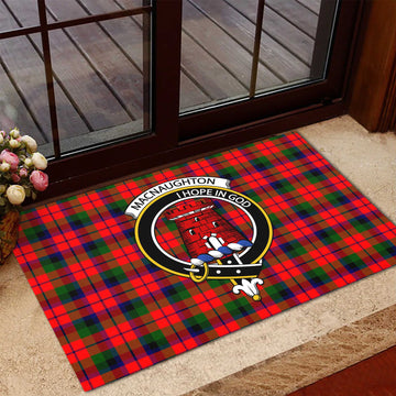 MacNaughton Modern Tartan Door Mat with Family Crest