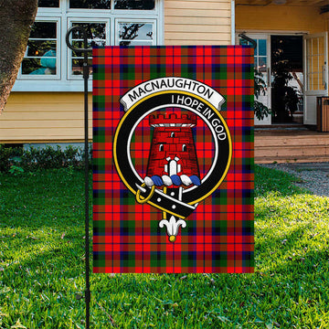 MacNaughton Modern Tartan Flag with Family Crest