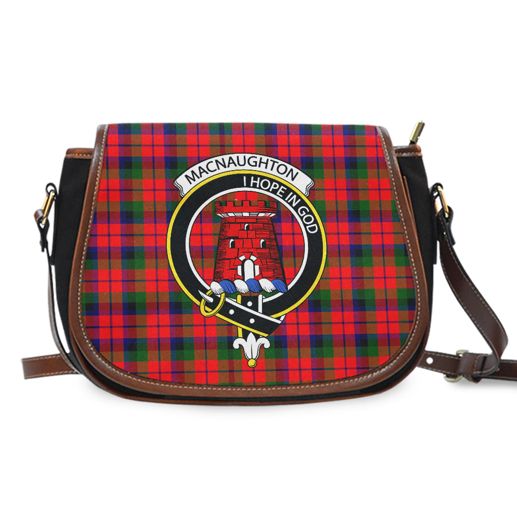 MacNaughton Modern Tartan Saddle Bag with Family Crest - Tartan Vibes Clothing