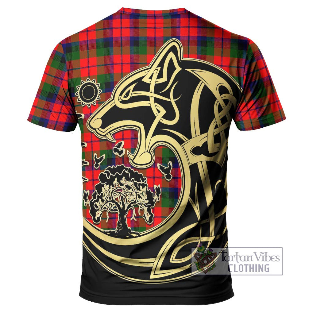 MacNaughton Modern Tartan T-Shirt with Family Crest Celtic Wolf Style - Tartan Vibes Clothing