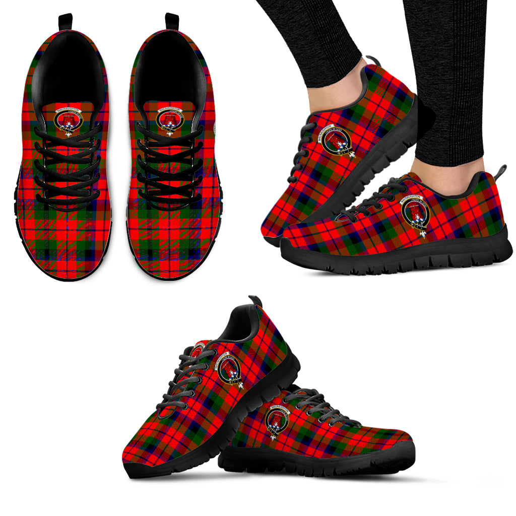 MacNaughton Modern Tartan Sneakers with Family Crest - Tartan Vibes Clothing