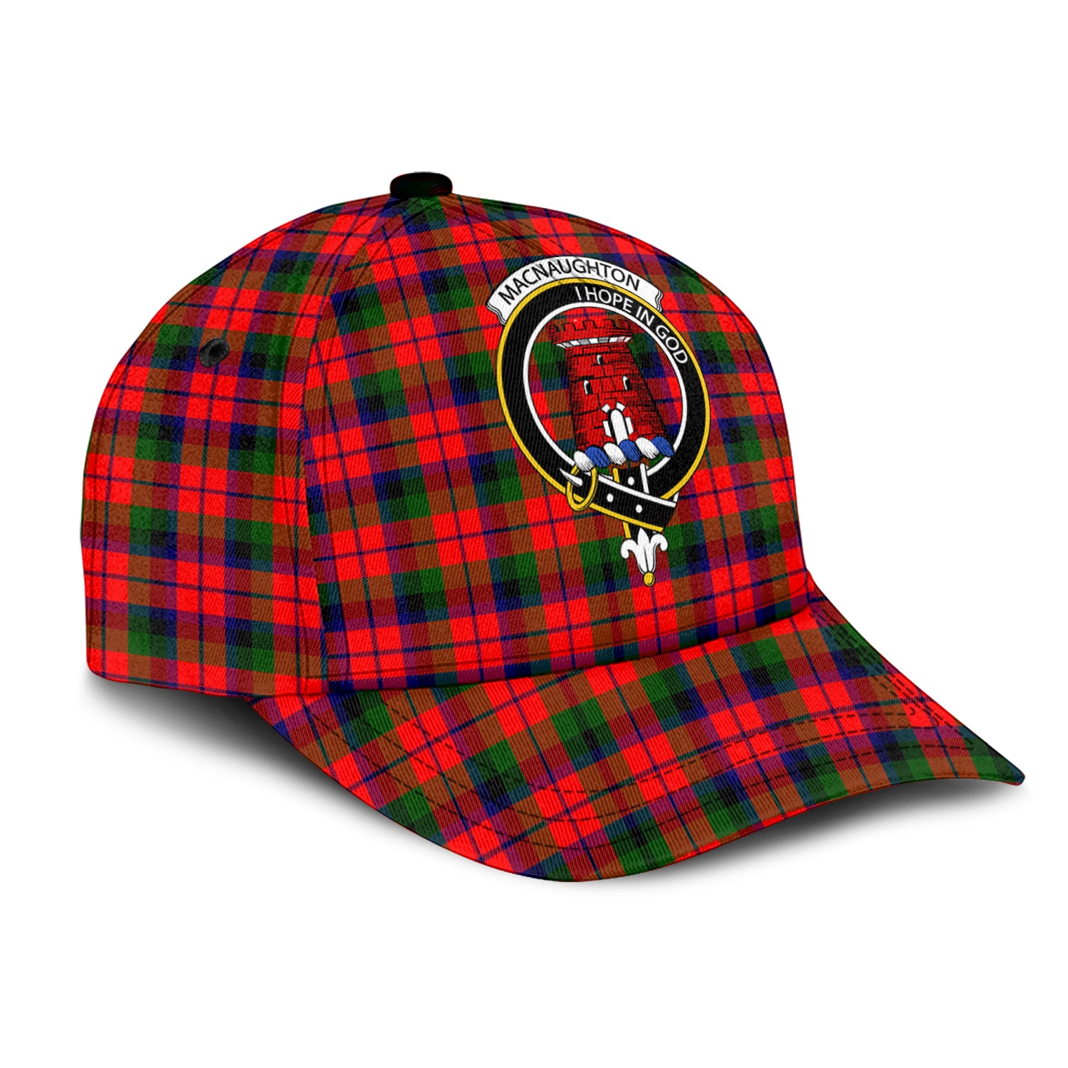 MacNaughton Modern Tartan Classic Cap with Family Crest - Tartan Vibes Clothing