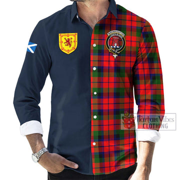 MacNaughton Modern Tartan Long Sleeve Button Shirt Alba with Scottish Lion Royal Arm Half Style