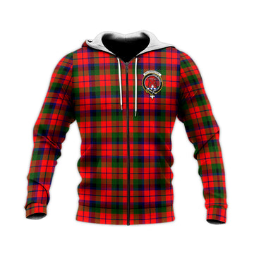 MacNaughton Modern Tartan Knitted Hoodie with Family Crest