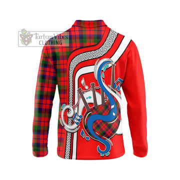 MacNaughton Modern Tartan Long Sleeve Polo Shirt with Epic Bagpipe Style