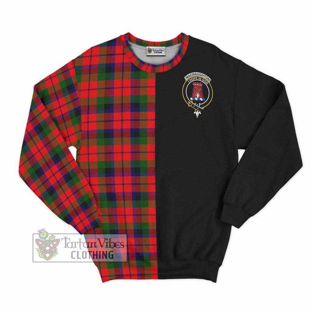 MacNaughton Modern Tartan Sweatshirt with Family Crest and Half Of Me Style - Tartanvibesclothing Shop