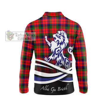 MacNaughton Modern Tartan Long Sleeve Polo Shirt with Alba Gu Brath Regal Lion Emblem