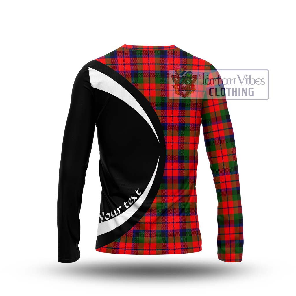 MacNaughton Modern Tartan Long Sleeve T-Shirt with Family Crest Circle Style - Tartan Vibes Clothing