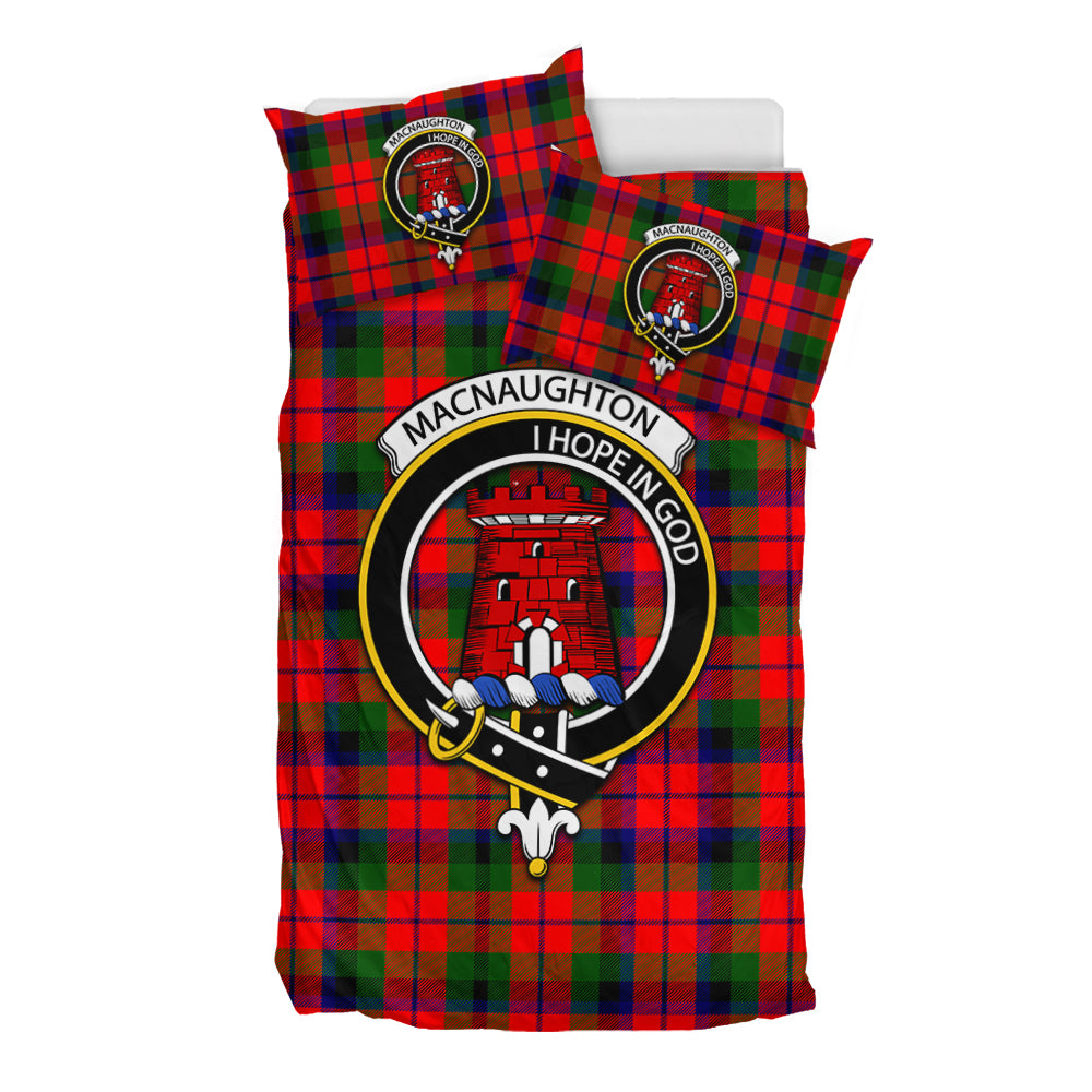 MacNaughton Modern Tartan Bedding Set with Family Crest - Tartan Vibes Clothing