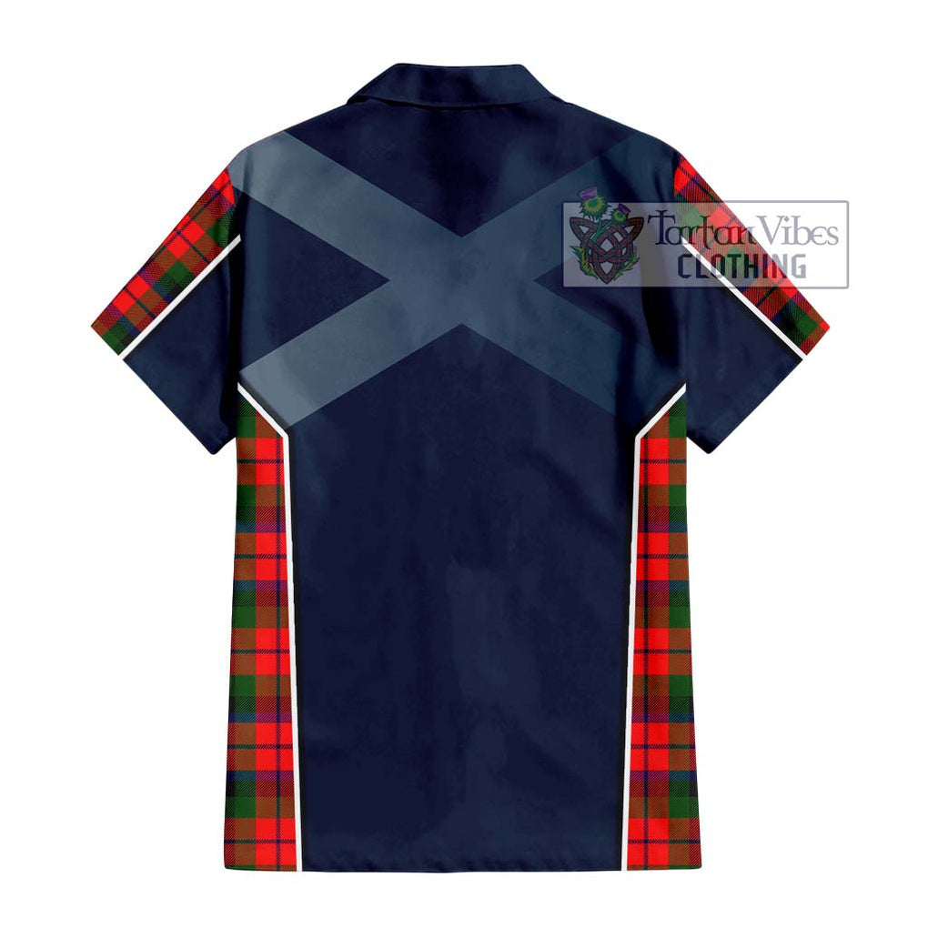 MacNaughton Modern Tartan Short Sleeve Button Shirt with Family Crest and Lion Rampant Vibes Sport Style - Tartan Vibes Clothing