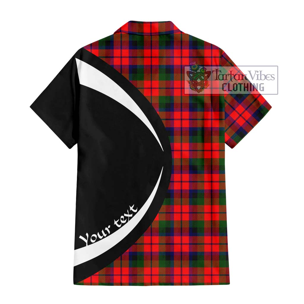 MacNaughton Modern Tartan Short Sleeve Button Up with Family Crest Circle Style - Tartan Vibes Clothing