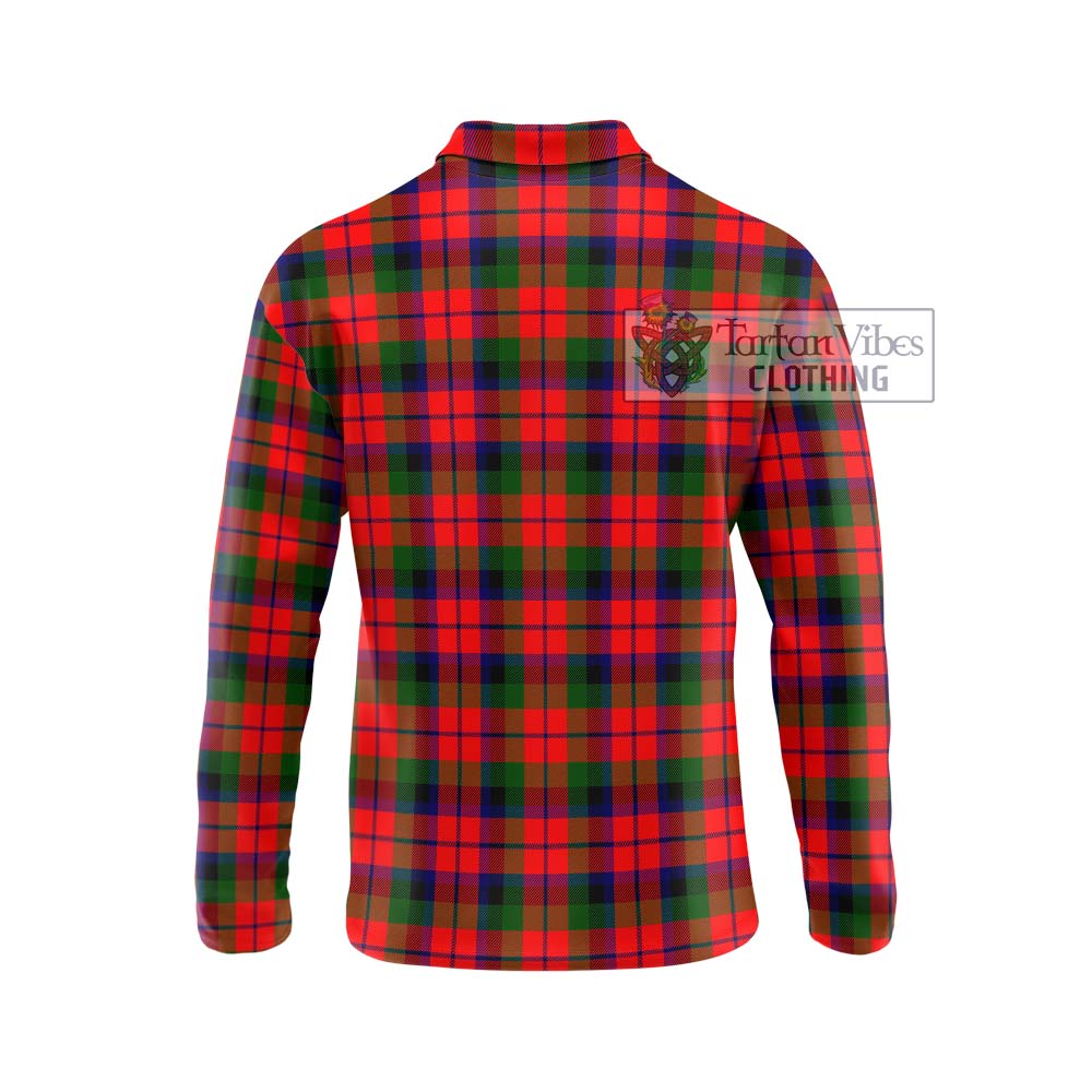 MacNaughton Modern Tartan Long Sleeve Polo Shirt with Family Crest DNA In Me Style - Tartanvibesclothing Shop