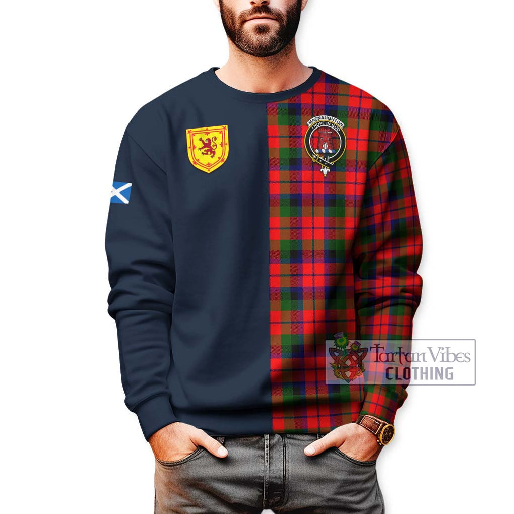 Tartan Vibes Clothing MacNaughton Modern Tartan Sweatshirt with Scottish Lion Royal Arm Half Style