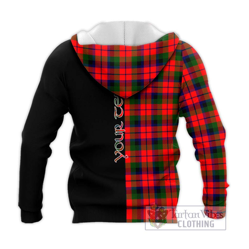 MacNaughton Modern Tartan Knitted Hoodie with Family Crest and Half Of Me Style - Tartanvibesclothing Shop