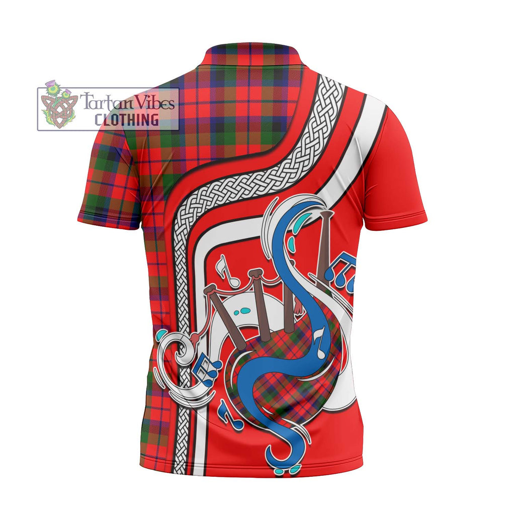 MacNaughton Modern Tartan Zipper Polo Shirt with Epic Bagpipe Style - Tartanvibesclothing Shop