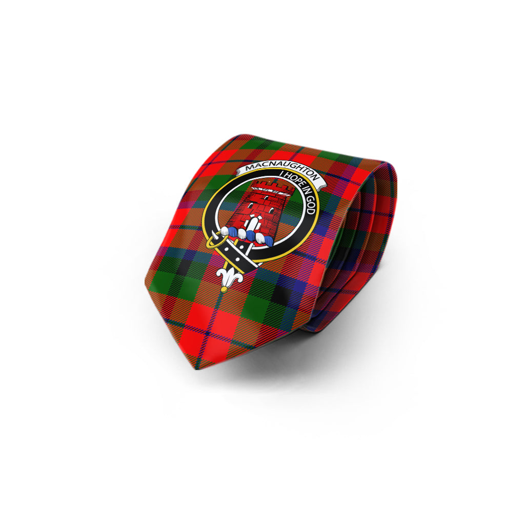 MacNaughton Modern Tartan Classic Necktie with Family Crest - Tartan Vibes Clothing