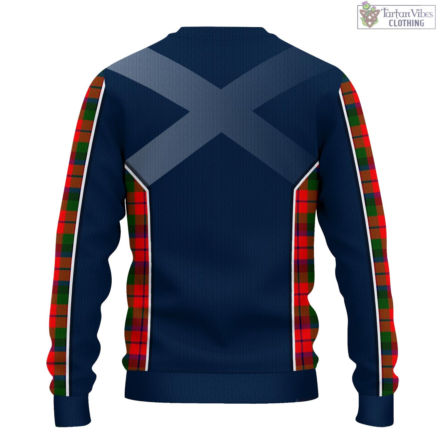 Tartan Vibes Clothing MacNaughton Modern Tartan Knitted Sweatshirt with Family Crest and Scottish Thistle Vibes Sport Style