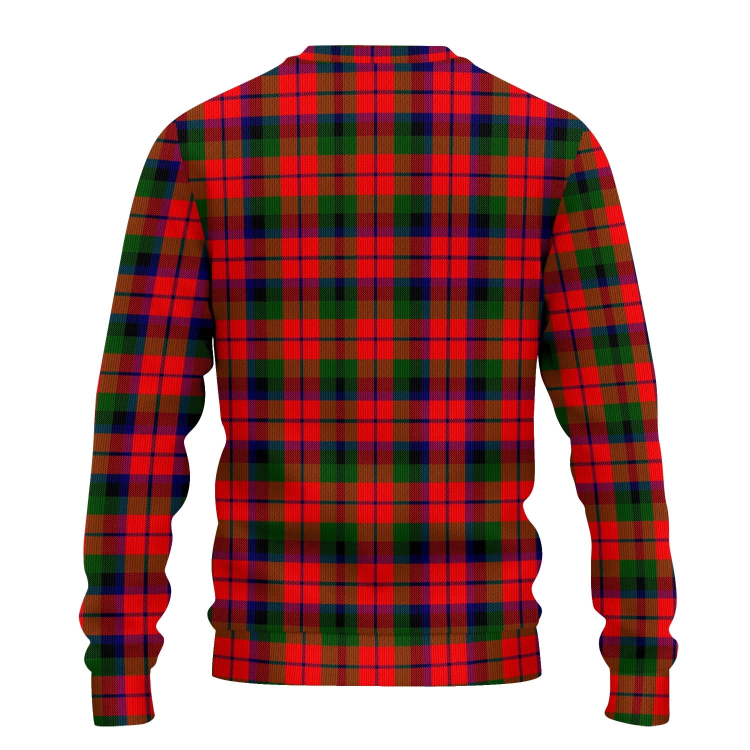 MacNaughton Modern Tartan Knitted Sweater with Family Crest - Tartanvibesclothing