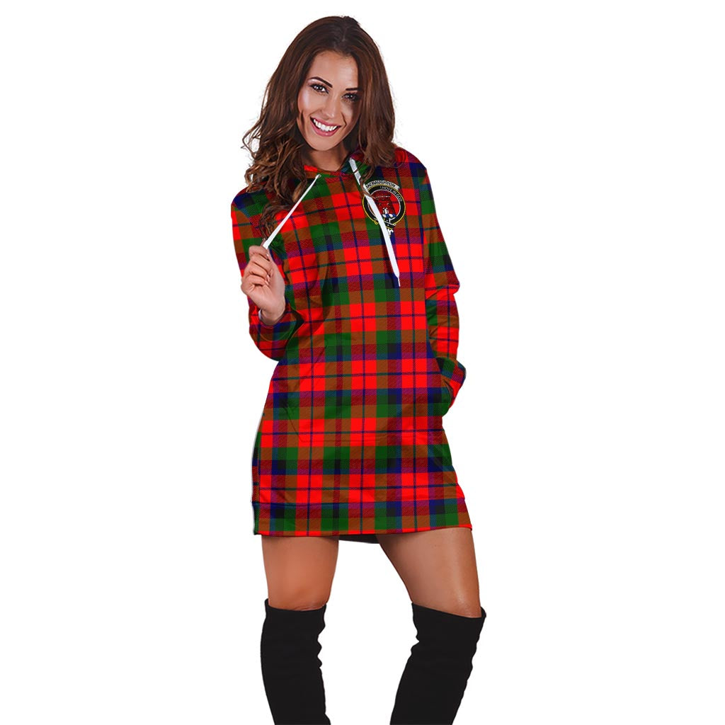 MacNaughton Modern Tartan Hoodie Dress with Family Crest - Tartan Vibes Clothing