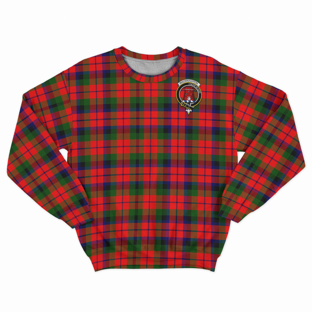 MacNaughton Modern Tartan Sweatshirt with Family Crest - Tartan Vibes Clothing