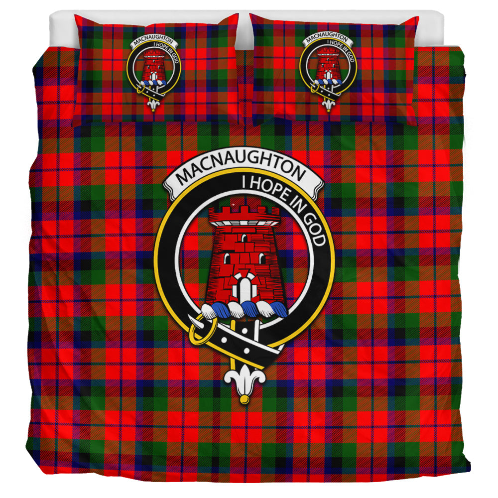 MacNaughton Modern Tartan Bedding Set with Family Crest UK Bedding Set UK Super King 104*94 inch - Tartan Vibes Clothing