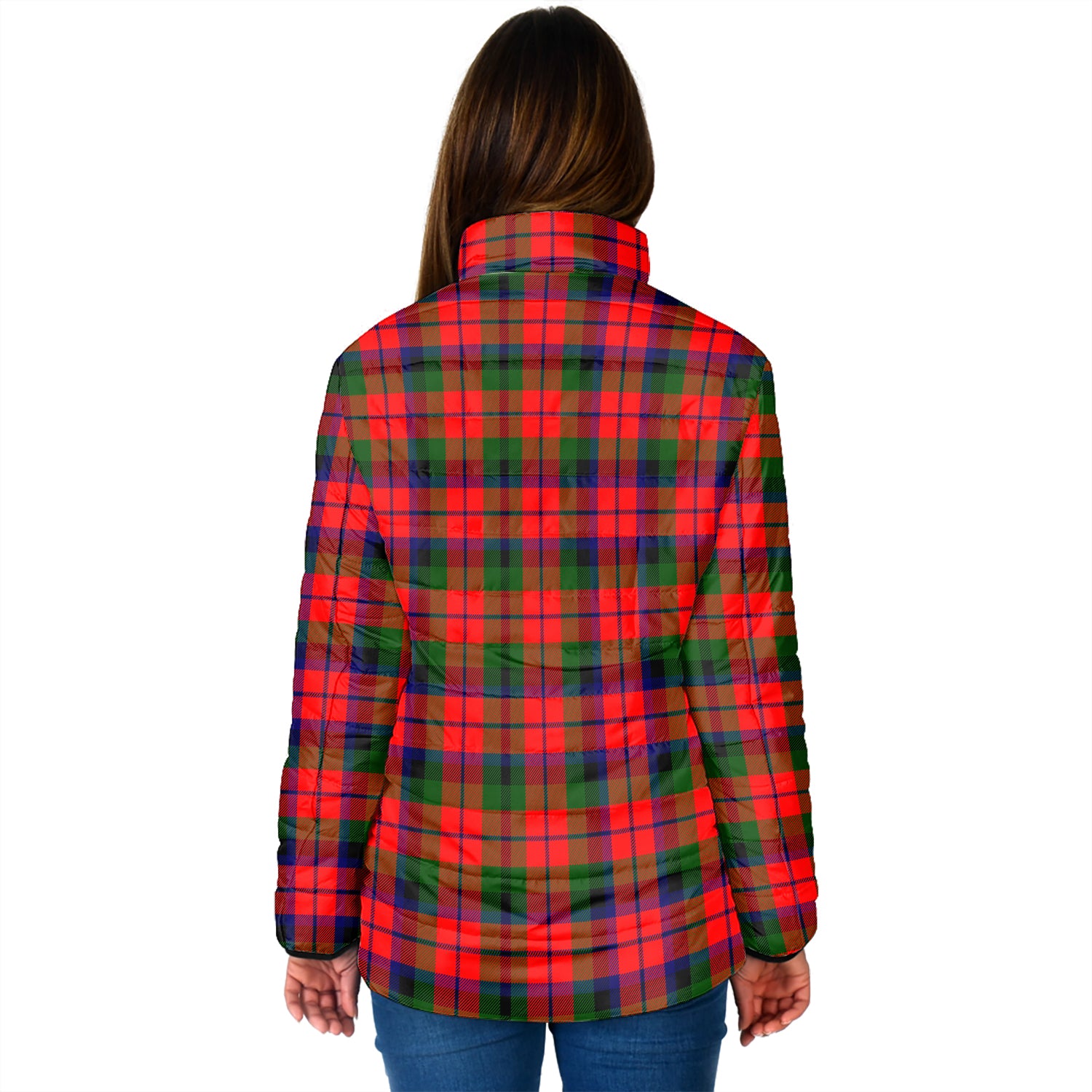 MacNaughton Modern Tartan Padded Jacket with Family Crest - Tartan Vibes Clothing