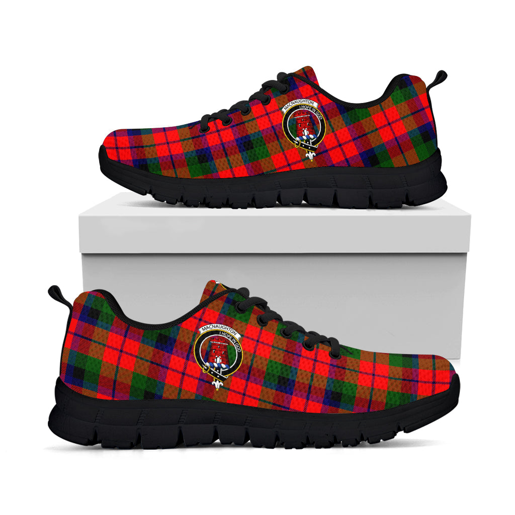 MacNaughton Modern Tartan Sneakers with Family Crest - Tartan Vibes Clothing