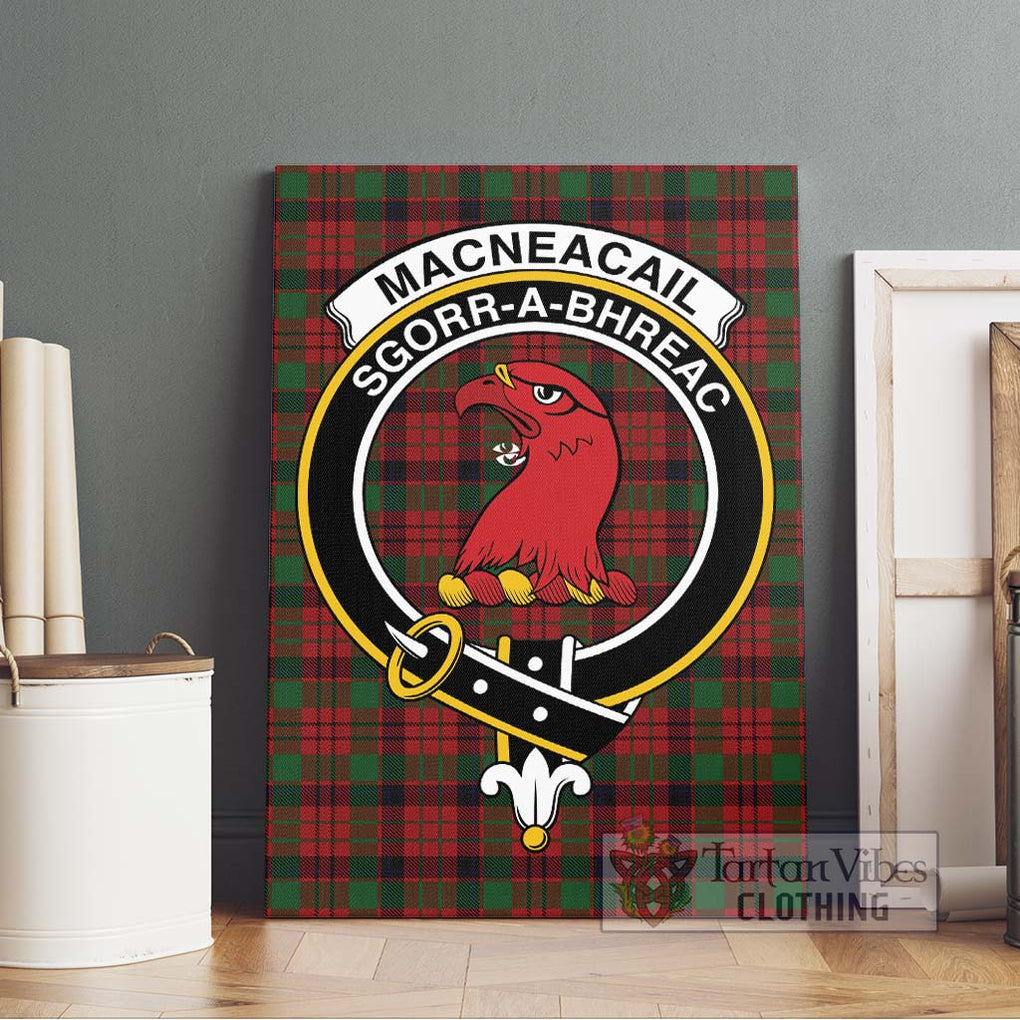 MacNeacail Tartan Canvas Print Wall Art with Family Crest Without Frame - Tartan Vibes Clothing