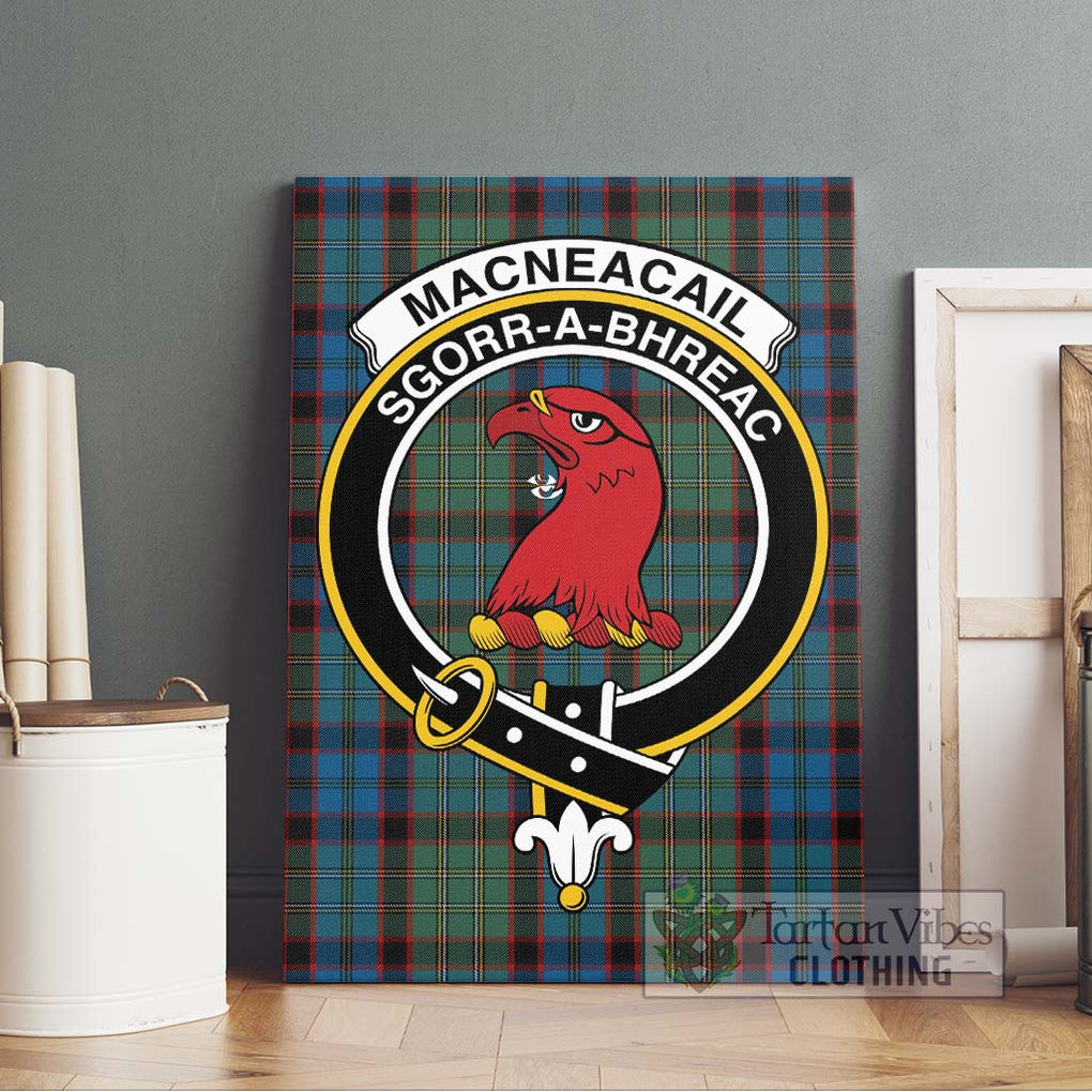 MacNeacail Hunting Tartan Canvas Print Wall Art with Family Crest Without Frame - Tartan Vibes Clothing