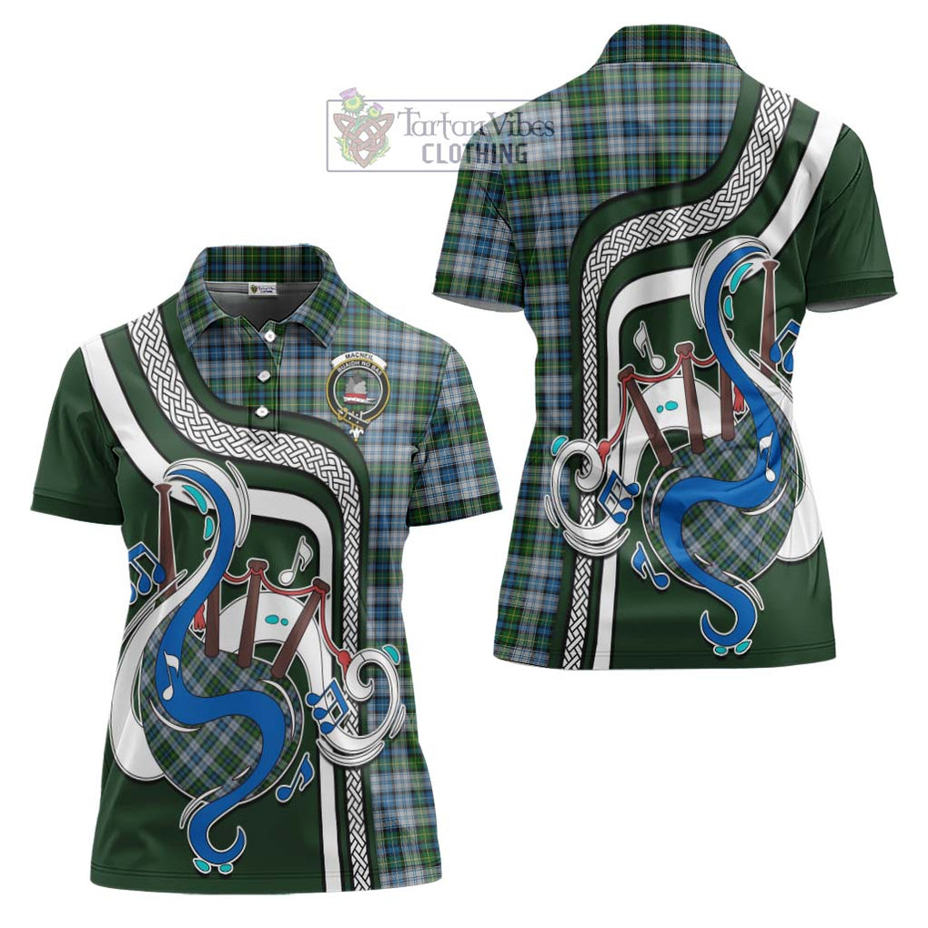 MacNeil (McNeil) Tartan Women's Polo Shirt with Epic Bagpipe Style Women - Tartanvibesclothing Shop