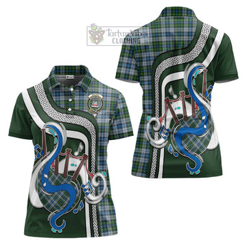 MacNeil (McNeil) Tartan Women's Polo Shirt with Epic Bagpipe Style