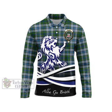 MacNeil (McNeil) Tartan Long Sleeve Polo Shirt with Alba Gu Brath Regal Lion Emblem