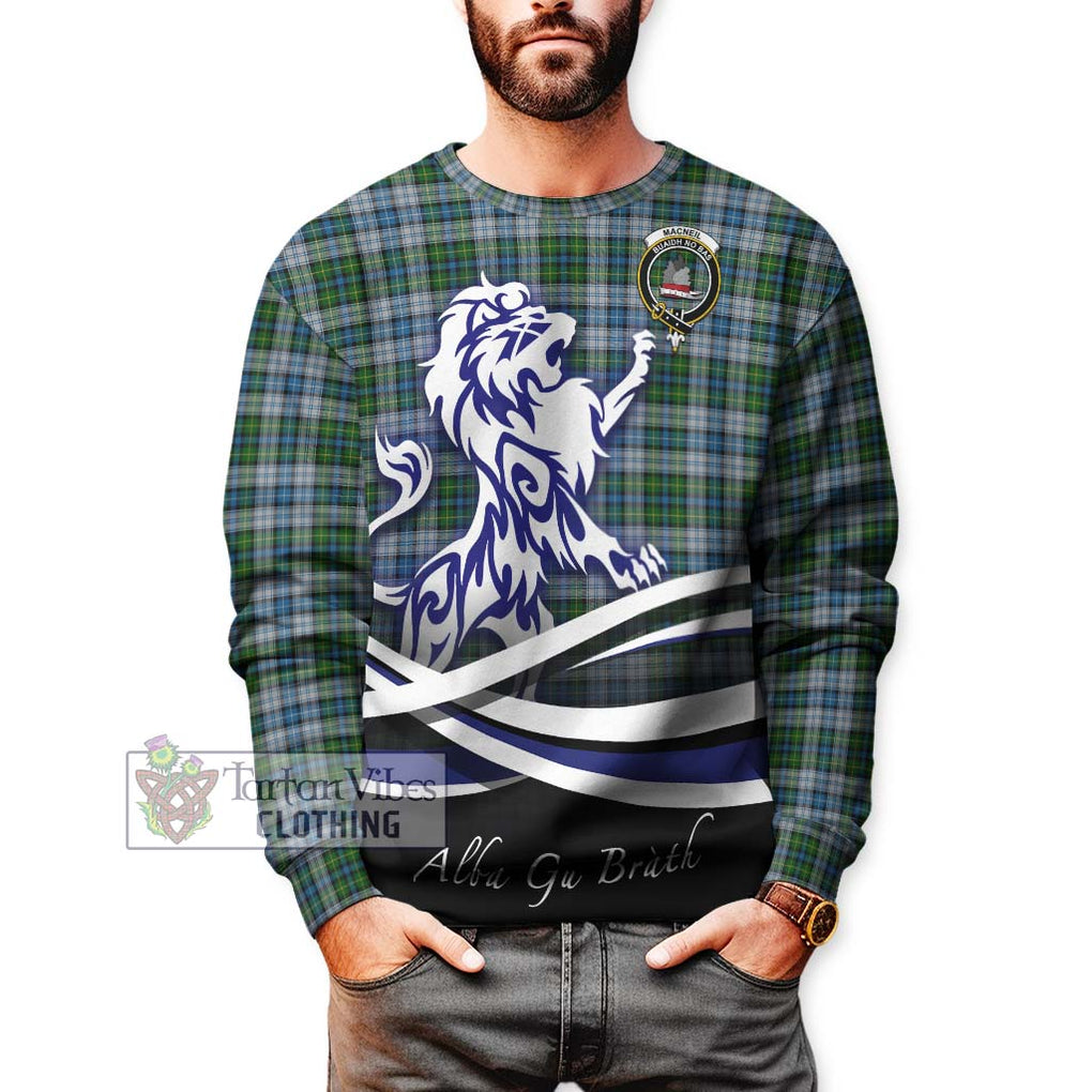 MacNeil (McNeil) Tartan Sweatshirt with Alba Gu Brath Regal Lion Emblem Unisex - Tartanvibesclothing Shop