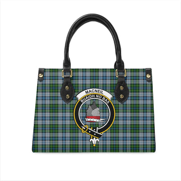 MacNeil (McNeil) Tartan Leather Bag with Family Crest