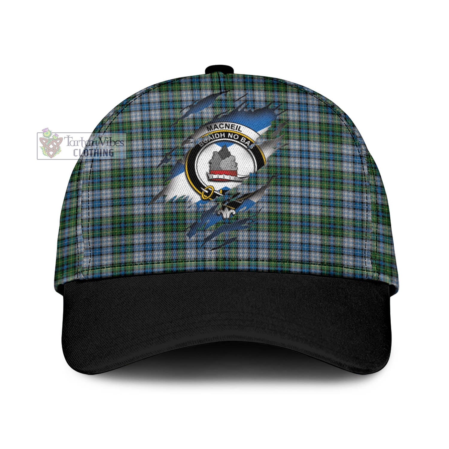 Tartan Vibes Clothing MacNeil Dress Tartan Classic Cap with Family Crest In Me Style